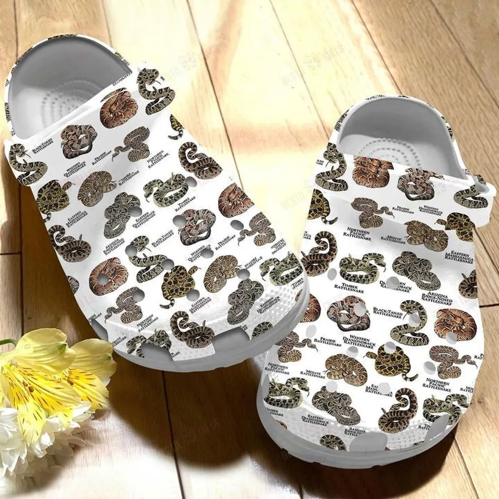 Rattlesnakes Of The North America Crocs, Personalized Crocs Classic Clogs