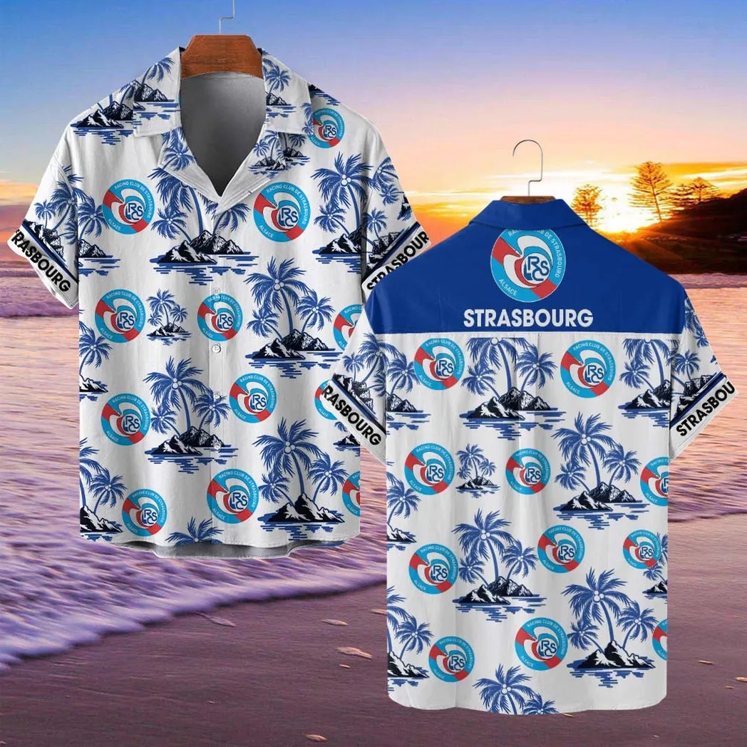 RC Strasbourg Alsace Hawaiian Shirt Style Classic Oversized Hawaiian, Unisex Hawaiian Shirt Trending Summer