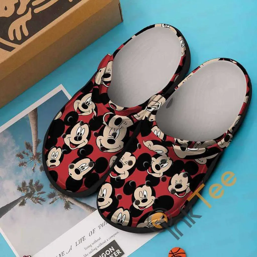 Red Mickey Mouse Crocs Crocband Clogs