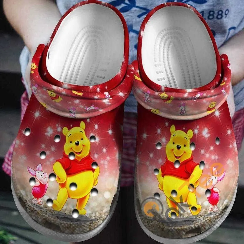 Red Winnie The Pooh Cartoon Movie Crocs Clog