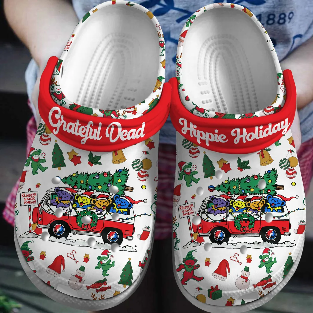 Reindeer Games Ahead Grateful Dead Music Crocs Clogs