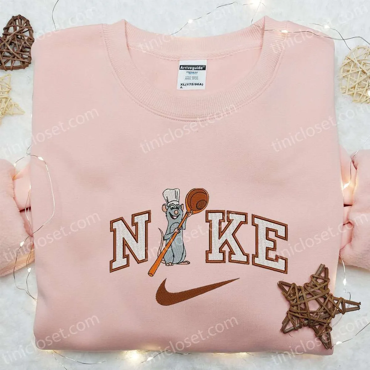 Remy x Nike Cartoon Embroidered Sweatshirt, Disney Characters Embroidered T-shirt, Best Gift Ideas for Family