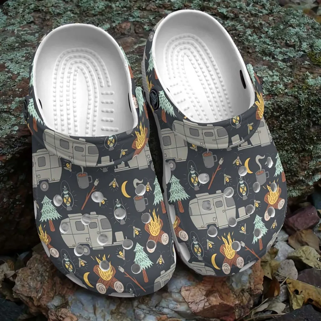 Retro Camping Crocs