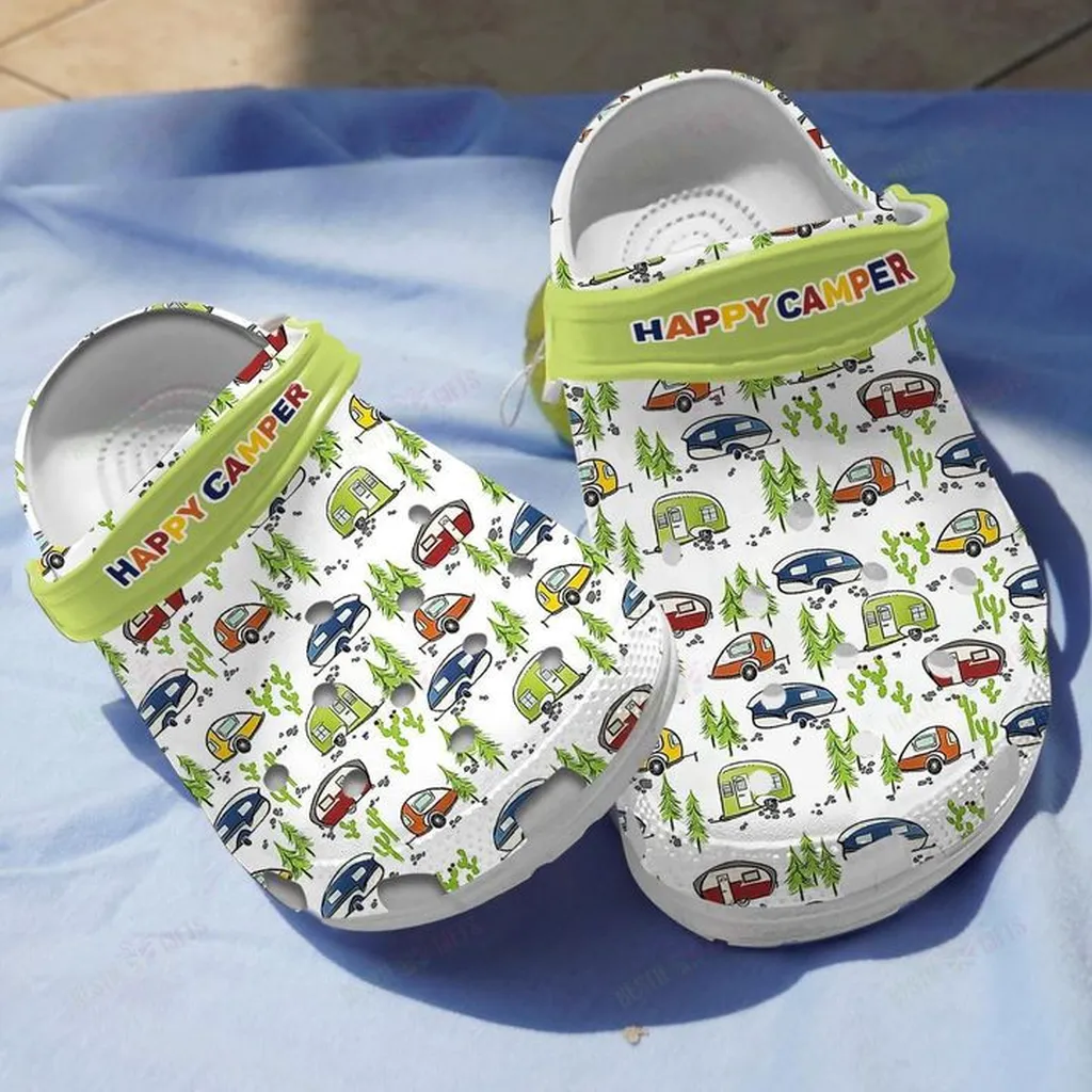 Retro Camping Crocs, Personalized Crocs Classic Clogs