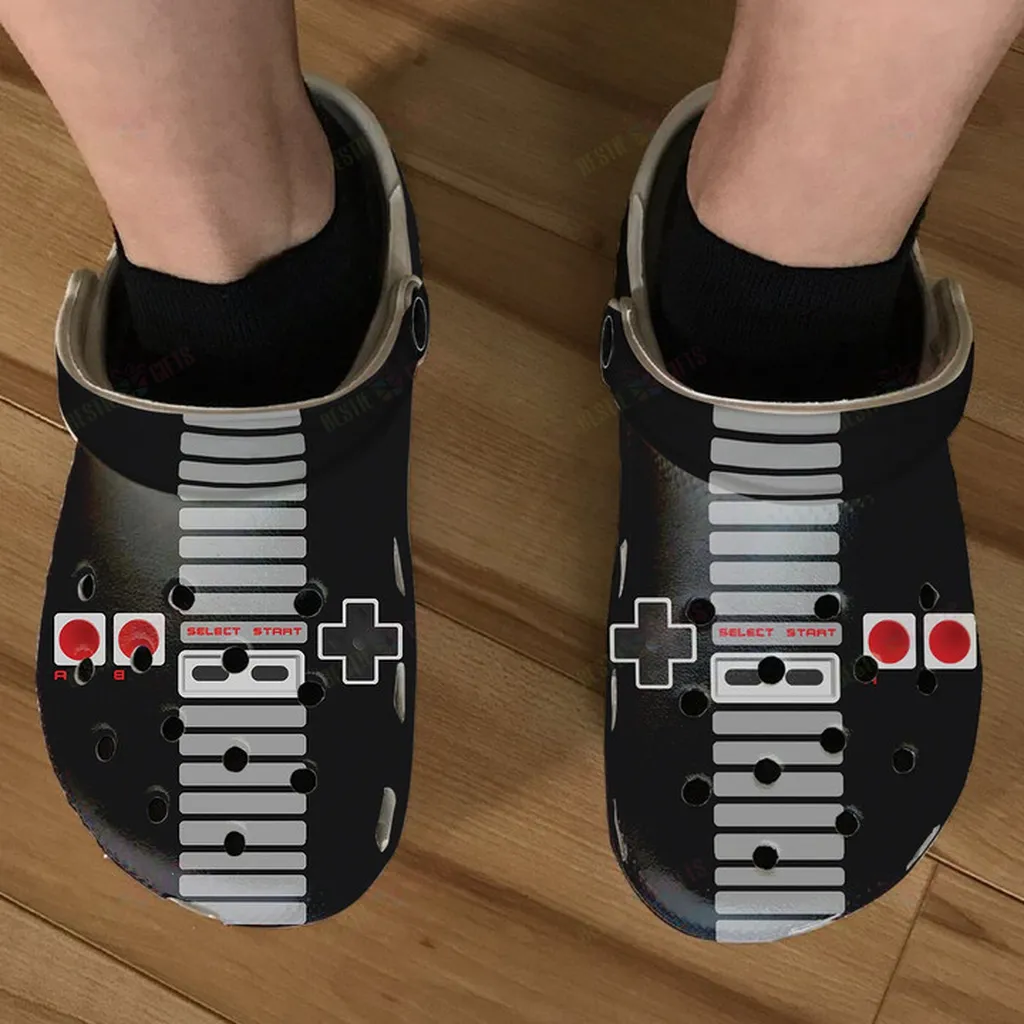 Retro Gamepad Crocs, Personalized Crocs Classic Clogs