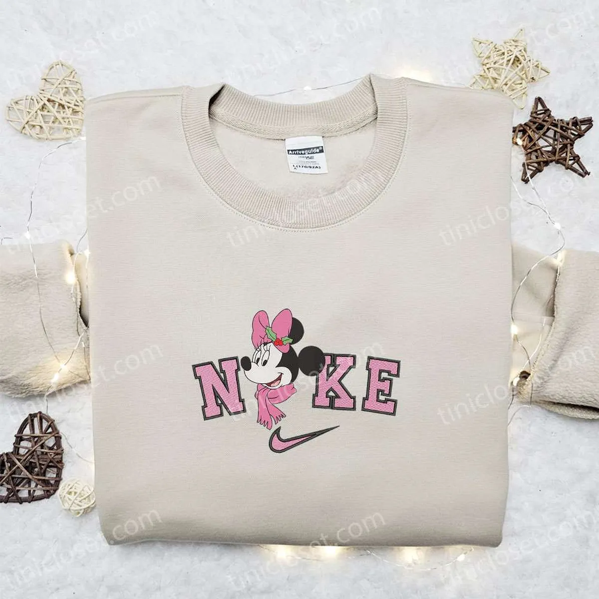 Retro Minnie Mouse x Nike Christmas Embroidered Sweatshirt, Disney Characters Movie Merry Christmas Embroidered Shirt, Best Christmas Day Gift Ideas