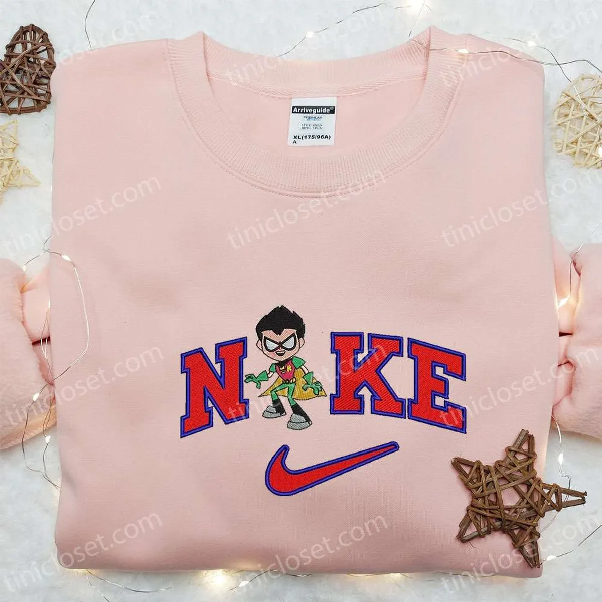 Robin x Nike Cartoon Embroidered Sweatshirt, Teen Titan Go Embroidered T-shirt, Best Gift Ideas for Family