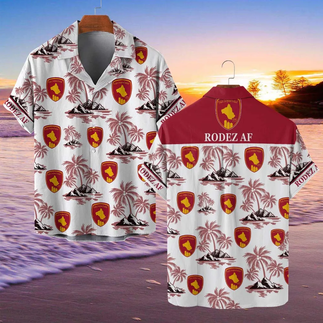 Rodez Aveyron Football Hawaiian Shirt Style Classic Oversized Hawaiian, Unisex Hawaiian Shirt Trending Summer