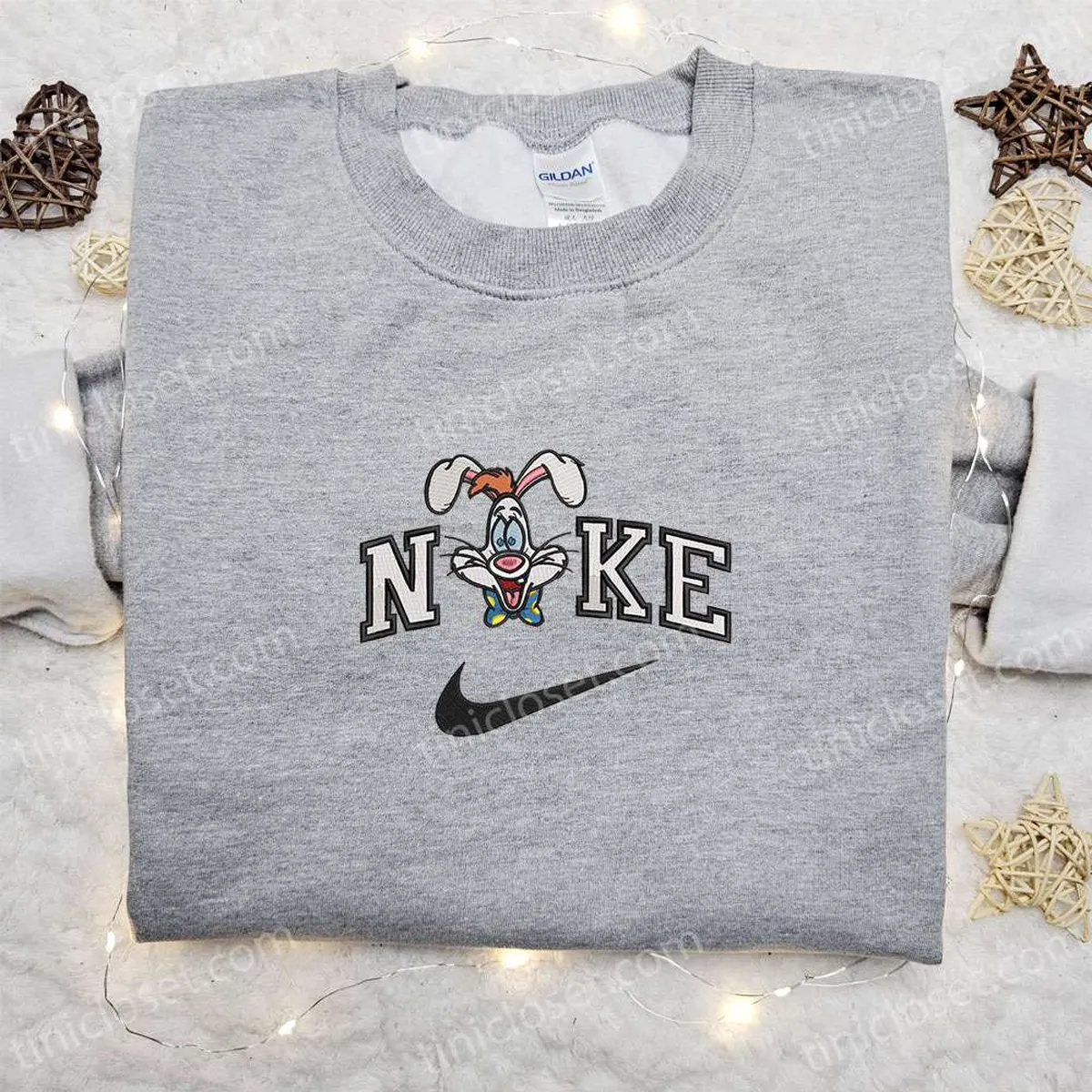 Roger Rabbit x Nike Cartoon Embroidered Sweatshirt, Disney Characters Embroidered Shirt, Best Gift Ideas for Family