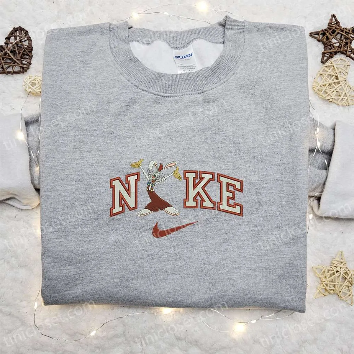 Roger Rabbit x Nike Embroidered Sweatshirt, Alice In Wonderland Disney Embroidered Shirt, Best Gift Ideas