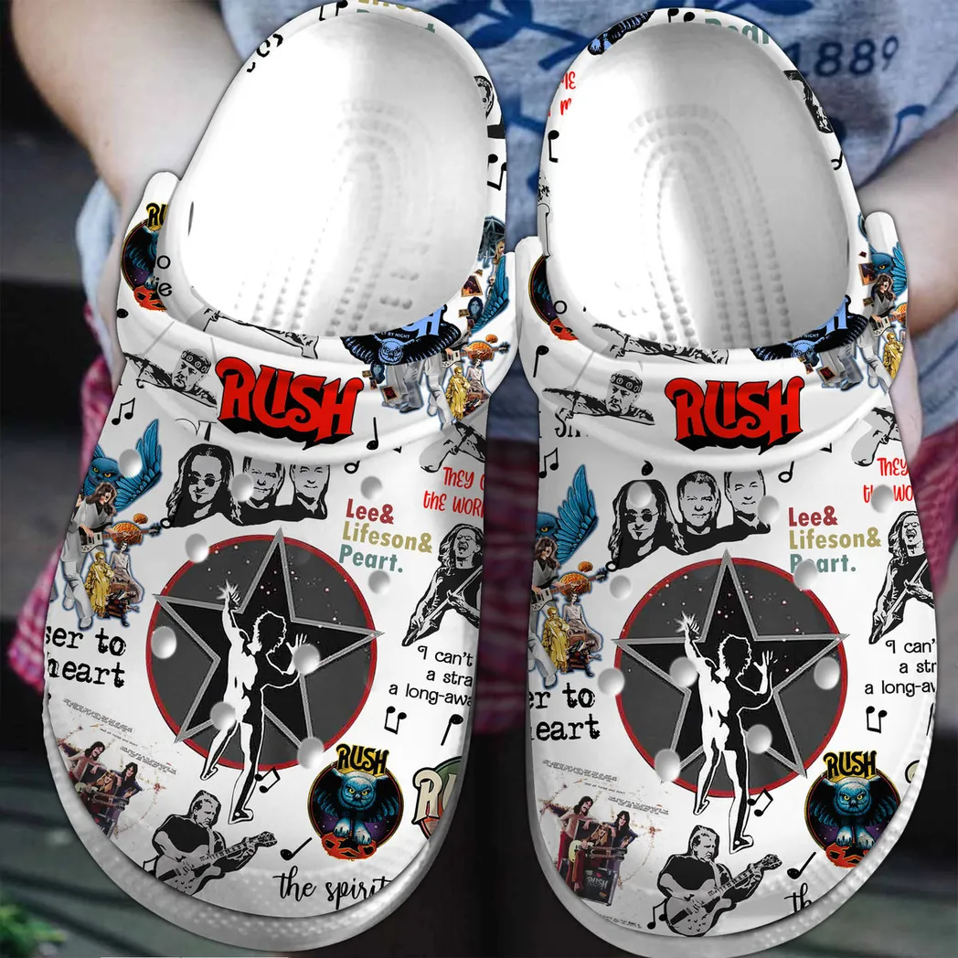 Rush’s Lifeson and Lee Music Crocs Clogs