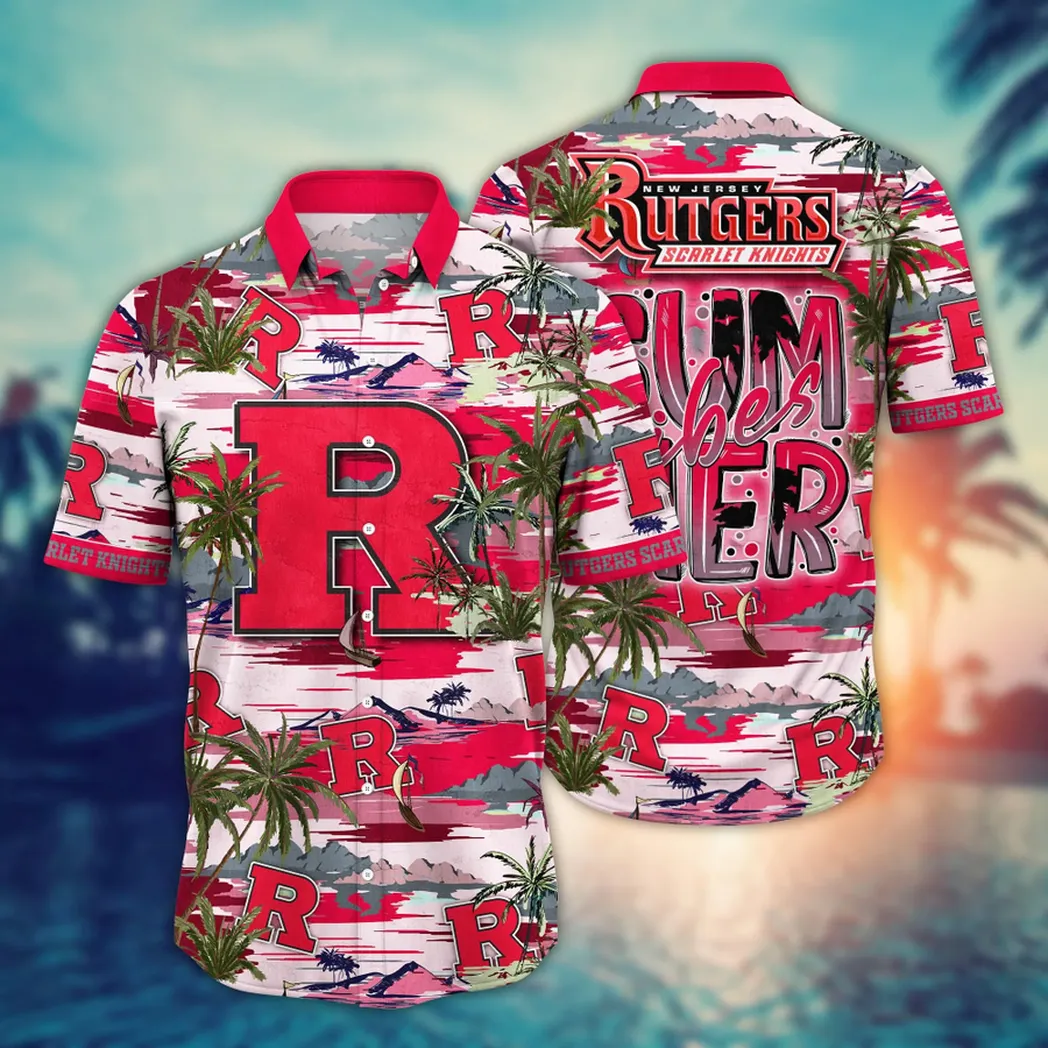 Rutgers Scarlet Knights NCAA Flower Aloha Hawaiian Shirt, Summer Football Shirts VPHWA2451153959