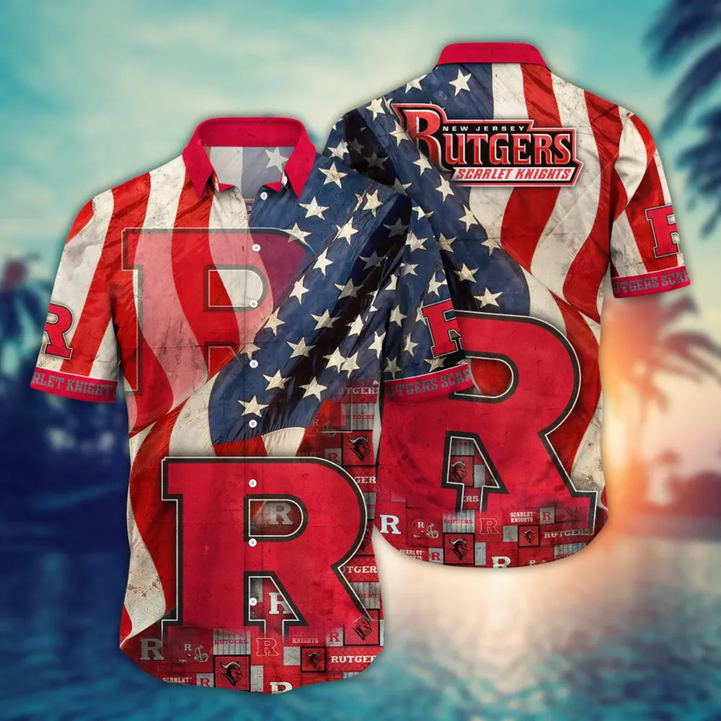 Rutgers Scarlet Knights NCAA Flower Aloha Hawaiian Shirt, Summer Football Shirts VPHWA2451154109