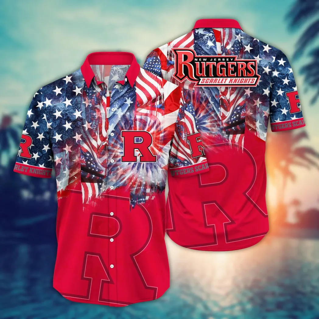 Rutgers Scarlet Knights NCAA Flower Aloha Hawaiian Shirt, Summer Football Shirts VPHWA2451154322