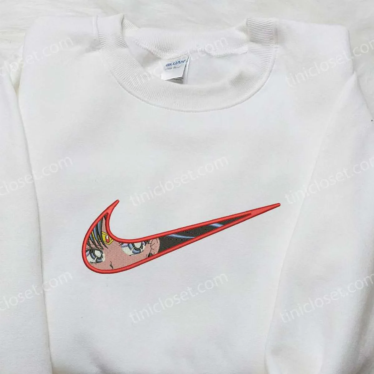 Sailor Moon x Nike Swoosh Embroidered Sweatshirt, Sailor Moon Embroidered Shirt, Nike Inspired Embroidered Shirt Sailor Moon x Nike Swoosh Embroidered Sweatshirt, Sailor Moon Embroidered Shirt, Nike Inspired Embroidered Shirt