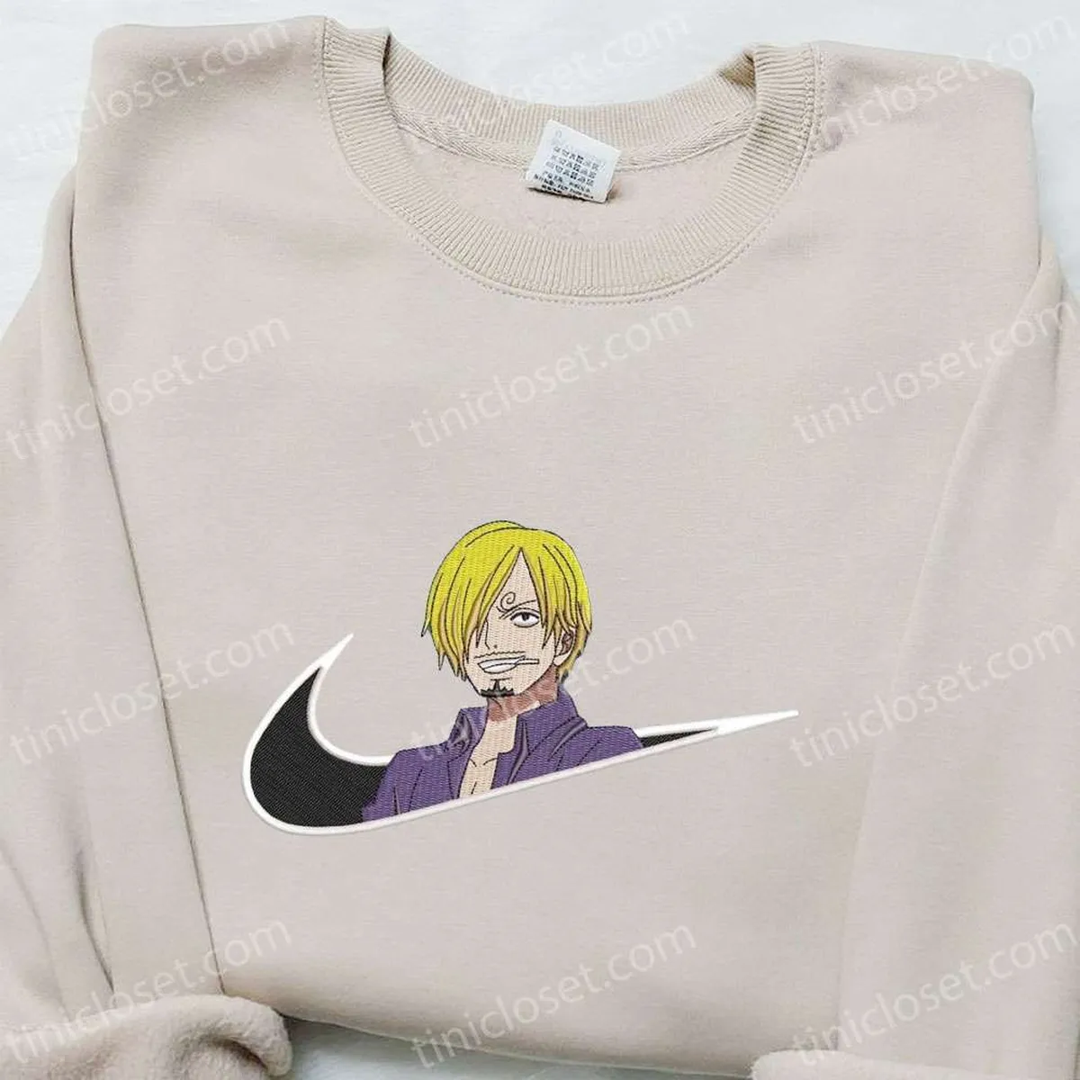 Sanji Anime x Swoosh Embroidered Hoodie, Cool Anime Clothing, Best Gift Ideas for Family