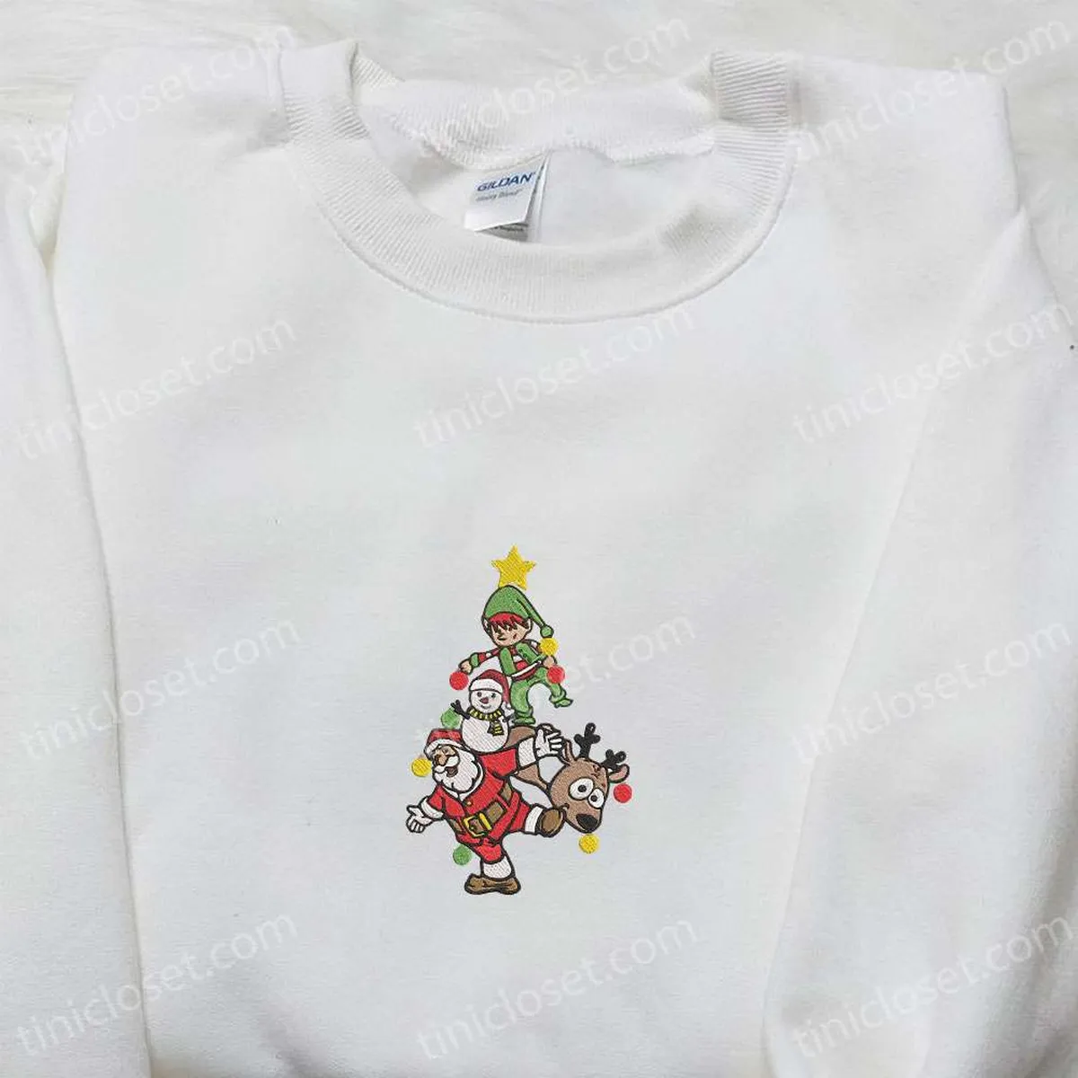 Santa Xmas Embroidered Sweatshirt, Christmas Embroidered Hoodie, Best Gifts for Family