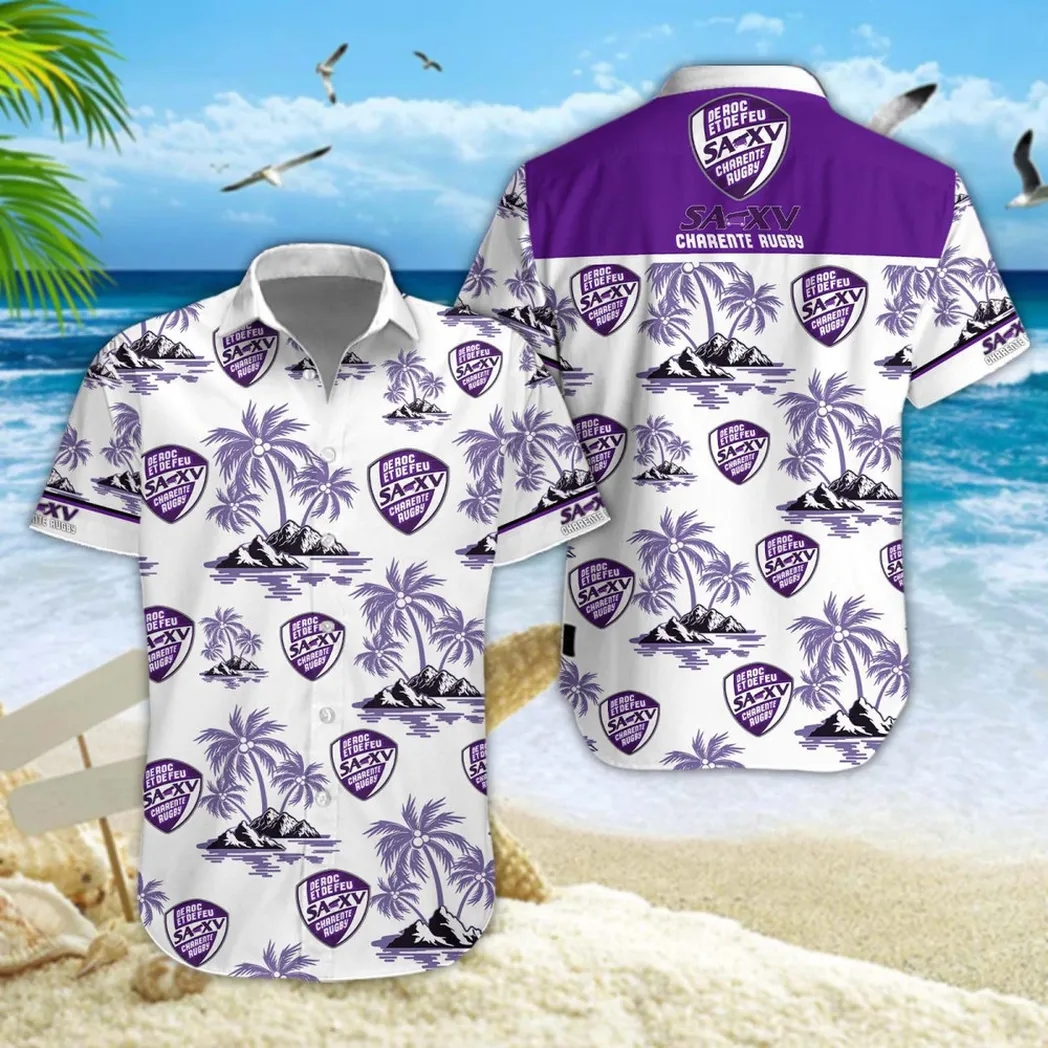 SAXV Charente Rugby Hawaiian Shirt Style Classic Oversized Hawaiian, Unisex Hawaiian Shirt Trending Summer