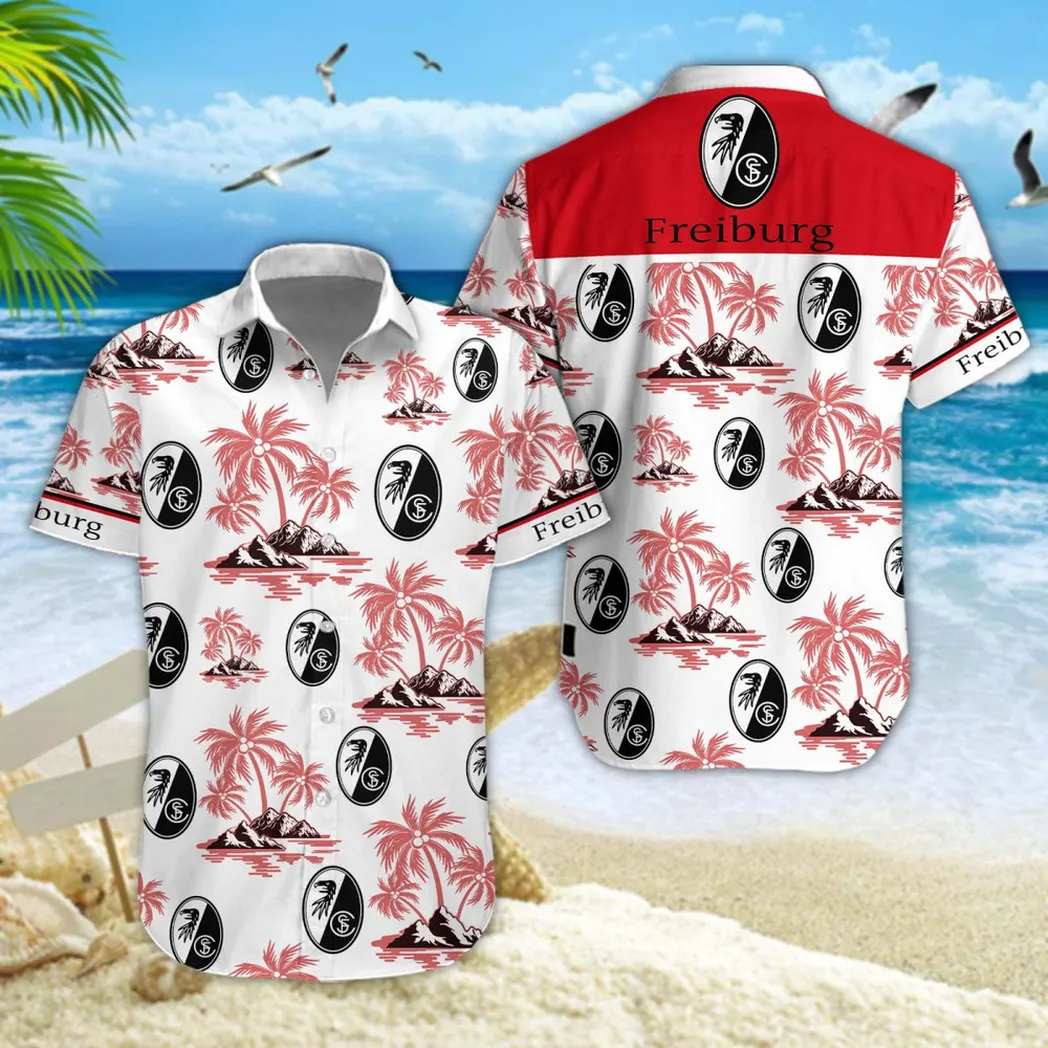 SC Freiburg Hawaiian Shirt Style Classic Oversized Hawaiian, Unisex Hawaiian Shirt Trending Summer