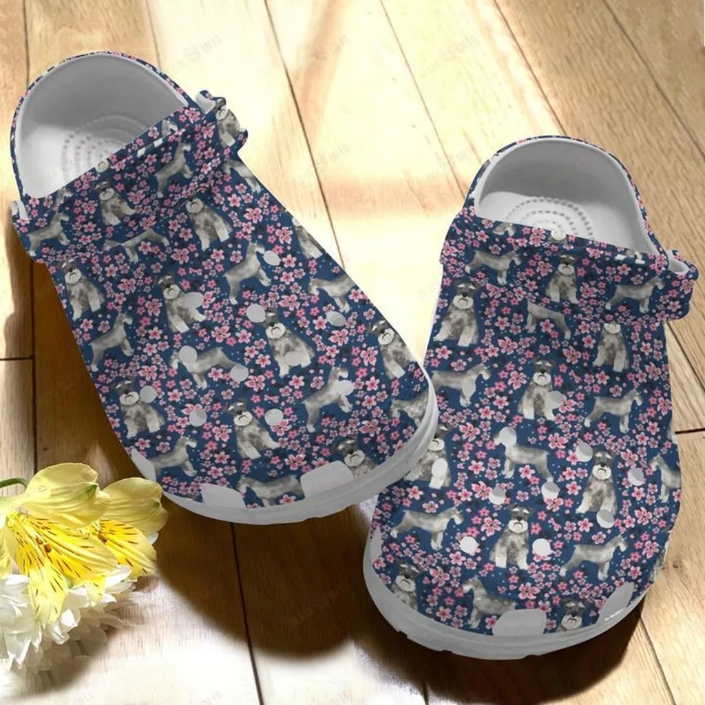 Schnauzers Cherry Blossom Crocs Classic Clogs