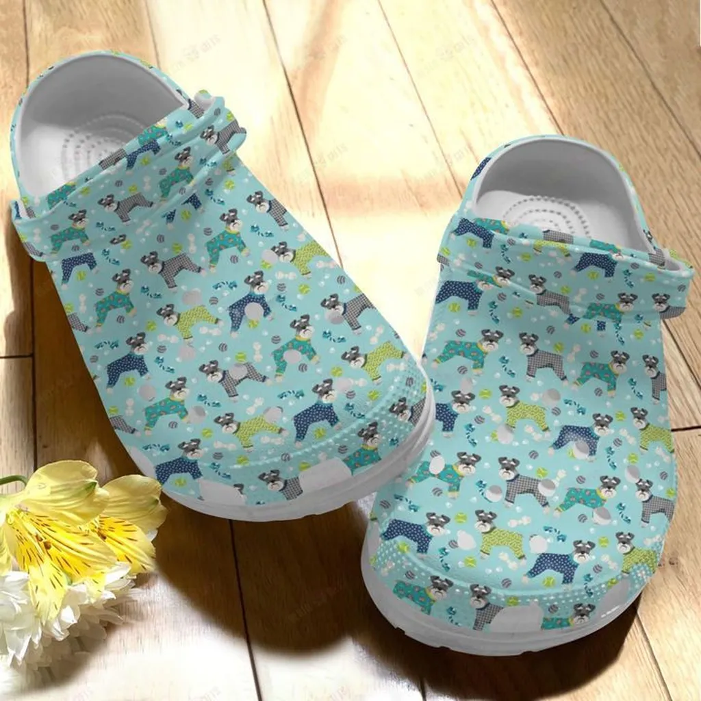 Schnauzers Pajamas Crocs, Personalized Crocs Classic Clogs