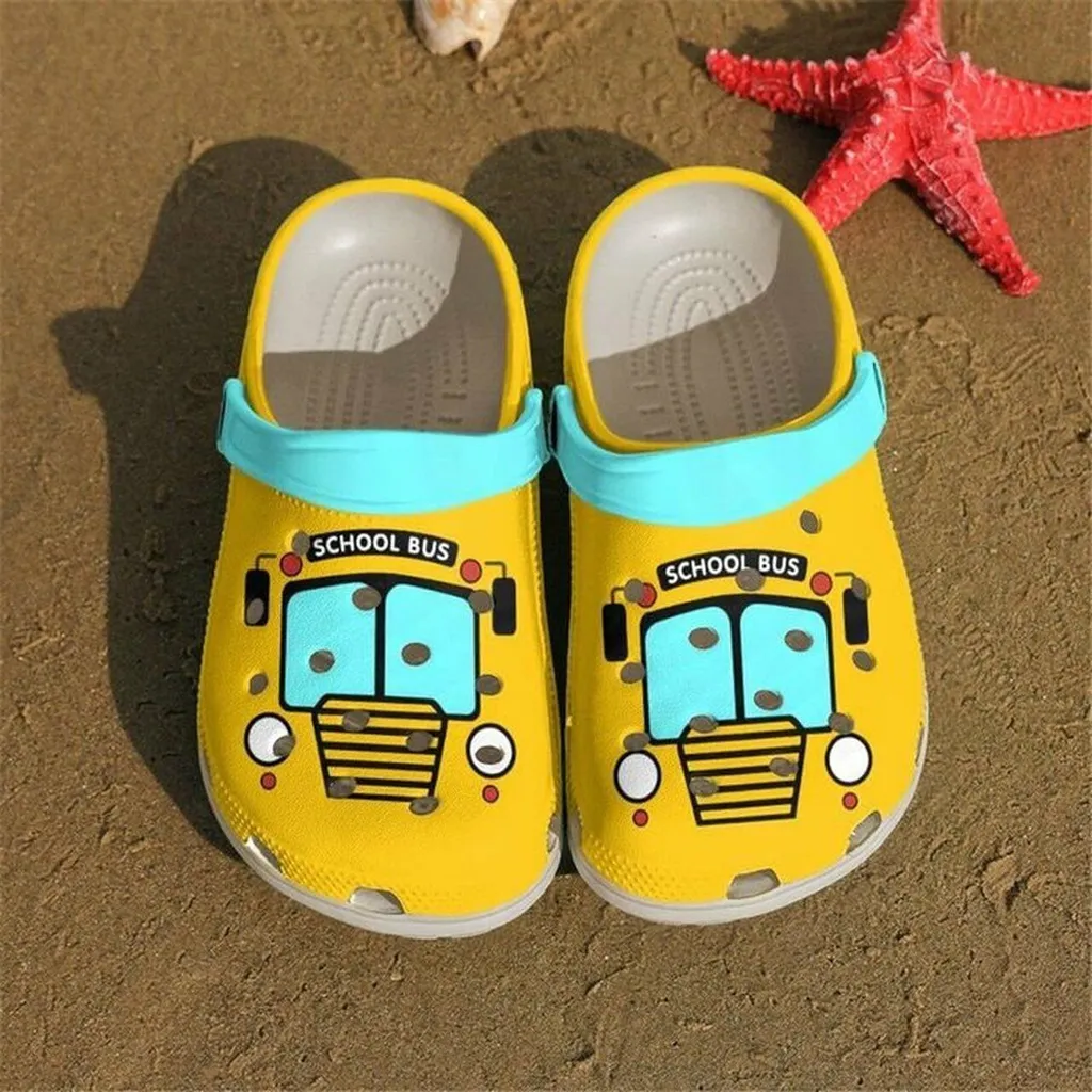 School Bus Driver 102 Gift For Lover Rubber Crocs Clog