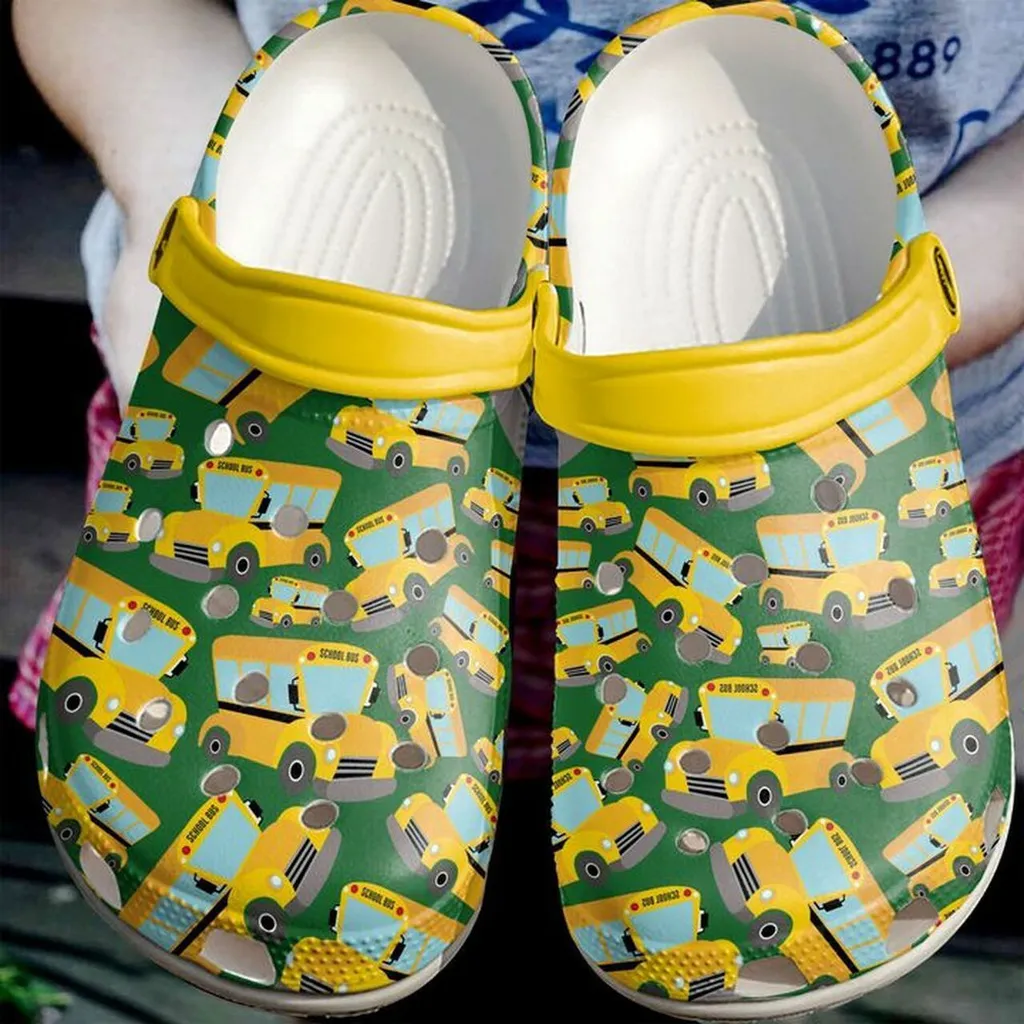 School Bus Driver Yellow Pattern 102 Gift For Lover Rubber Crocs Clog