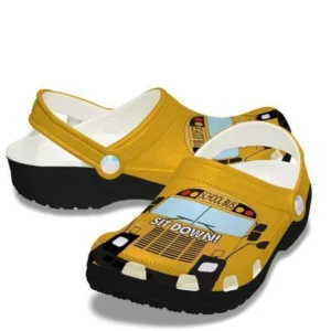 School Bus Sit Down 4 Personalized Gift For Lover Rubber Crocs Clog