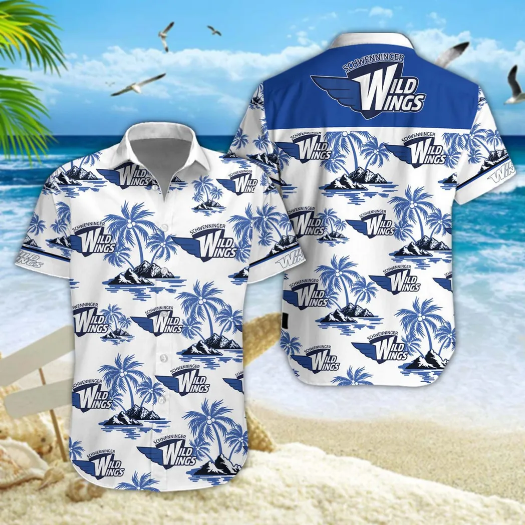 Schwenninger Wild Wings Hawaiian Shirt Style Classic Oversized Hawaiian