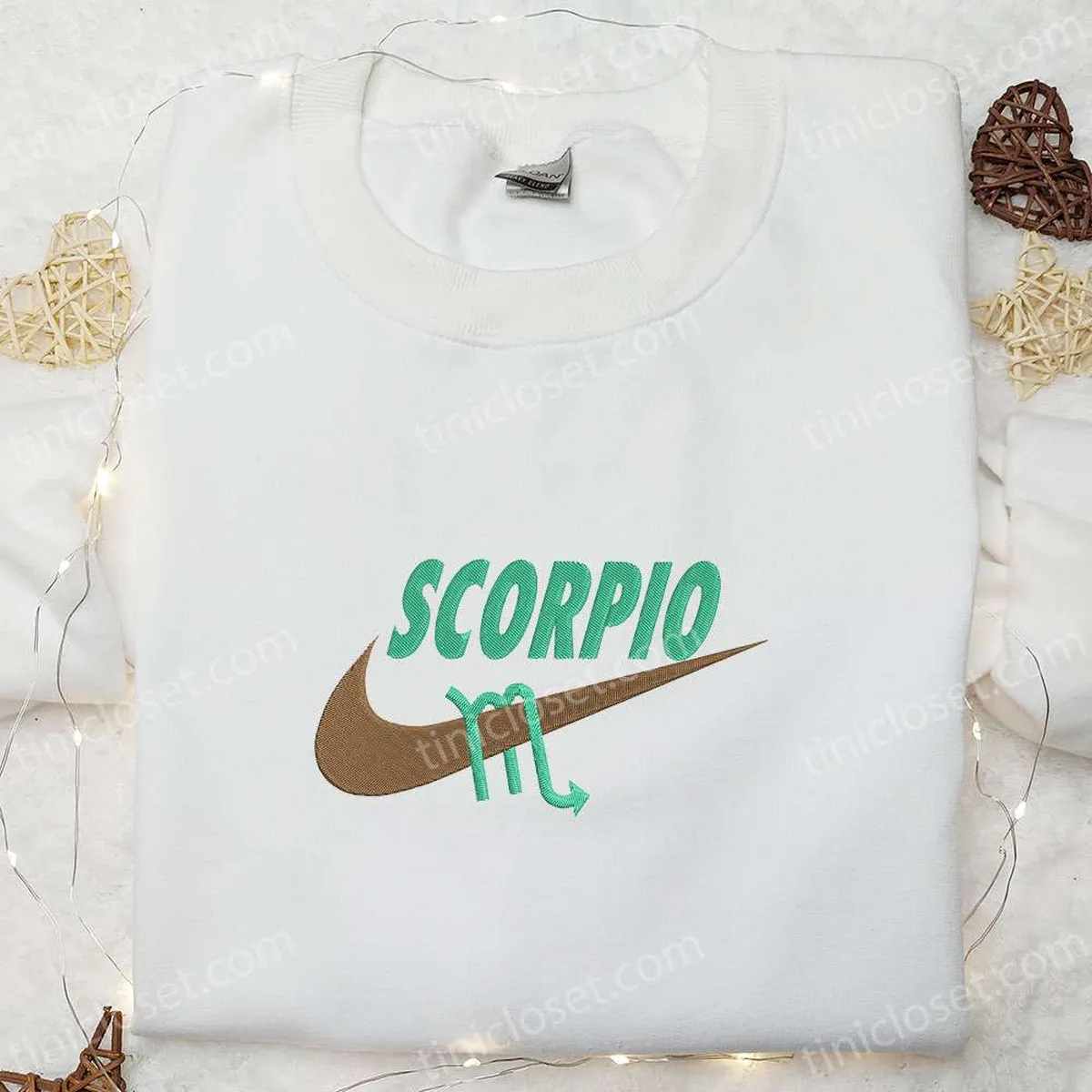 Scorpio Zodiac x Nike Swoosh Embroidered Shirt, Nike Inspired Cars Embroidered Hoodie, Best Gift Ideas For Family