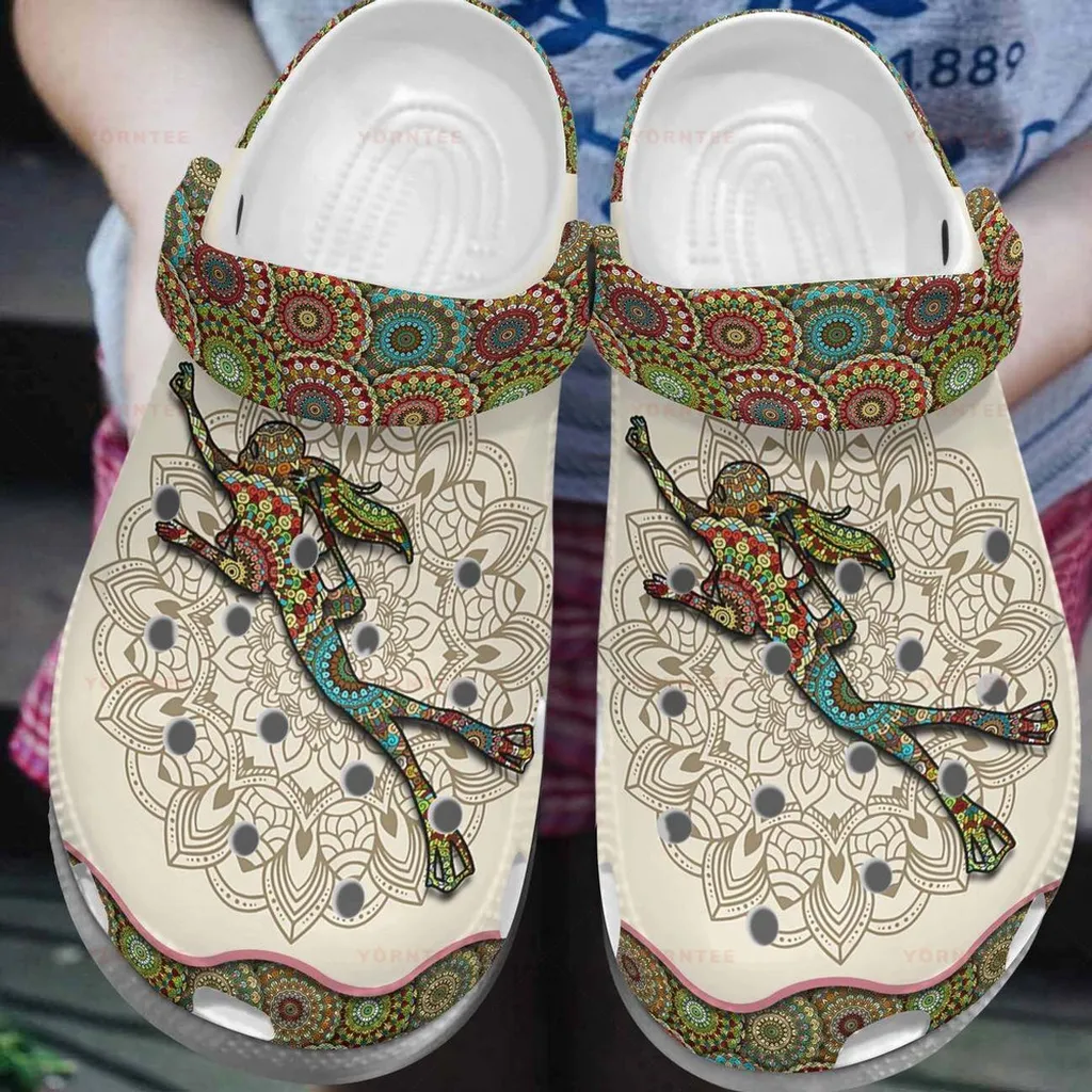 Scuba Diving Mandala Gift For Lover Rubber Crocs Clog