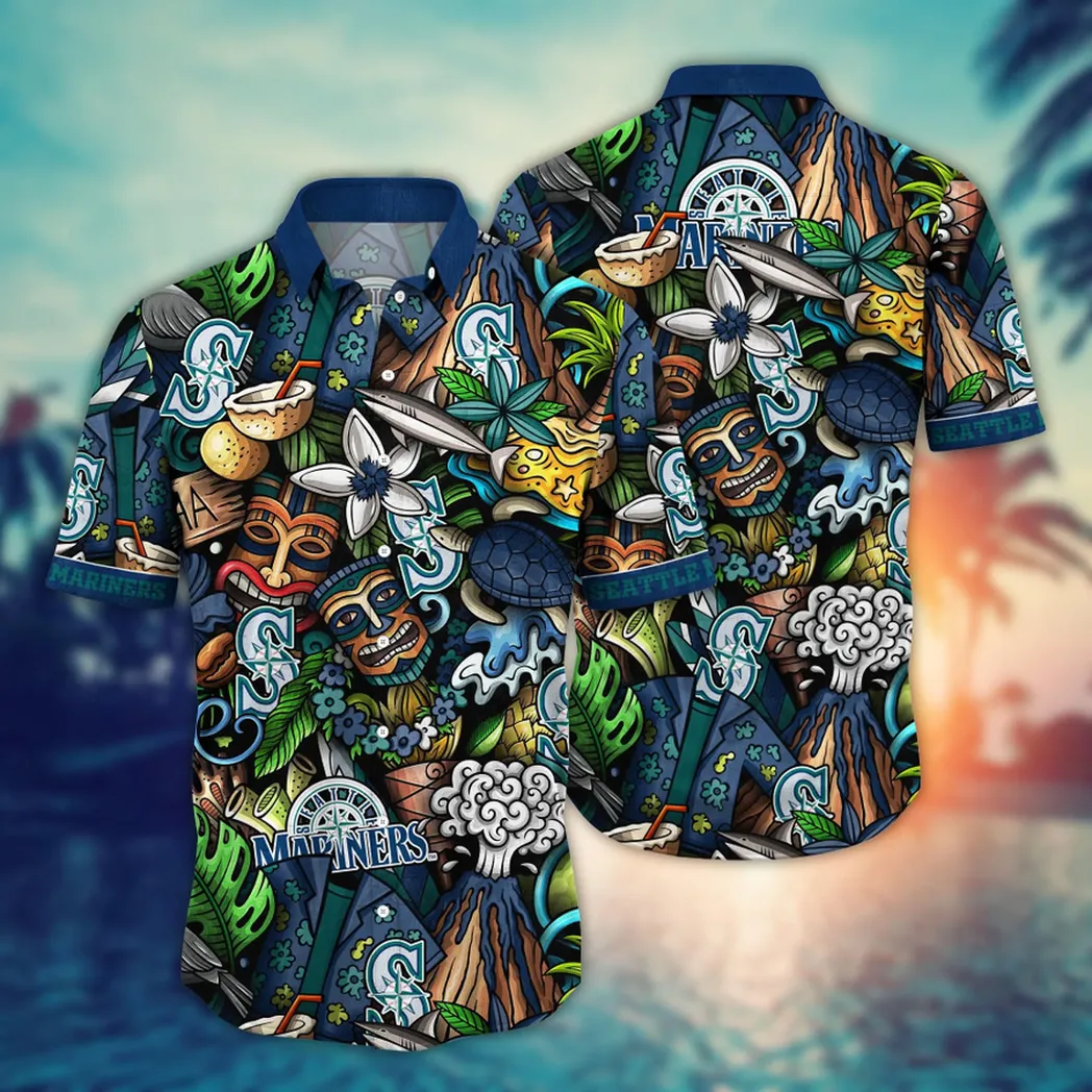 Seattle Mariners MLB Flower Aloha Hawaiian Shirt, Custom Summer Football Shirts VPHWA2451152643