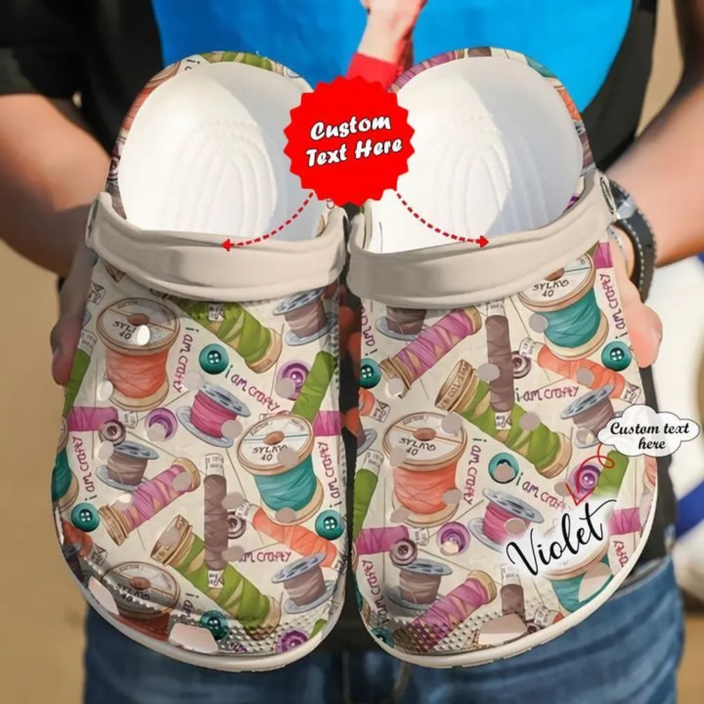 Sewing Personalized I Am Crafty Crocs Clog