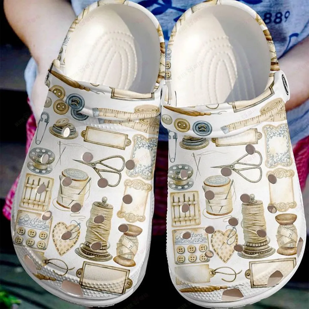 Sewing Vintage Sewing Crocs, Personalized Crocs Classic Clogs