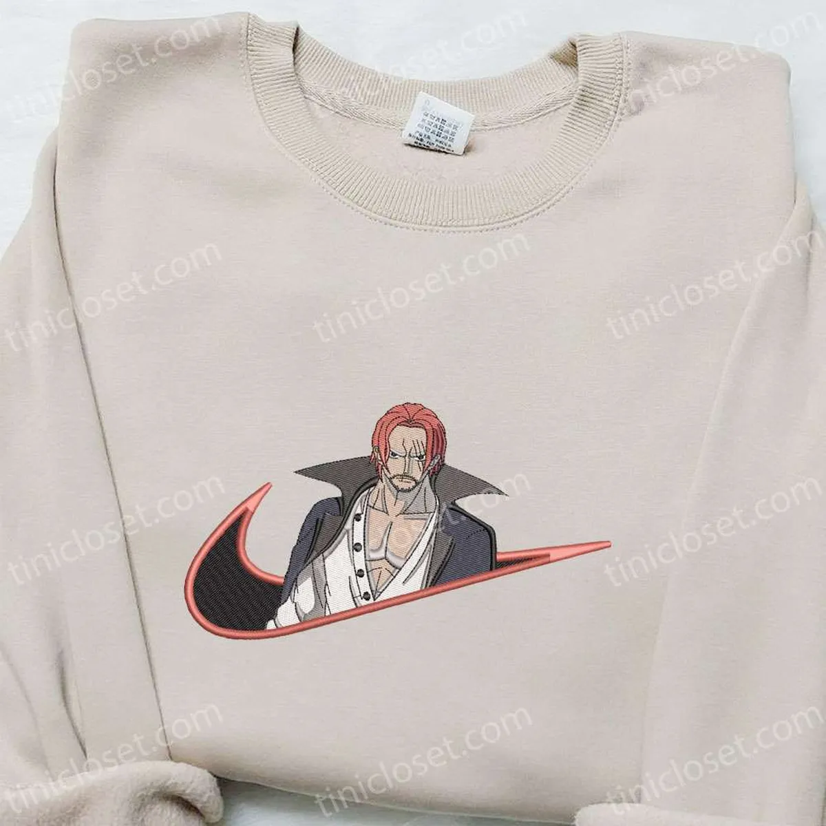 Shank x Swoosh Anime Embroidered Sweatshirt, Cool Anime Clothing, Best Gift Ideas for Family