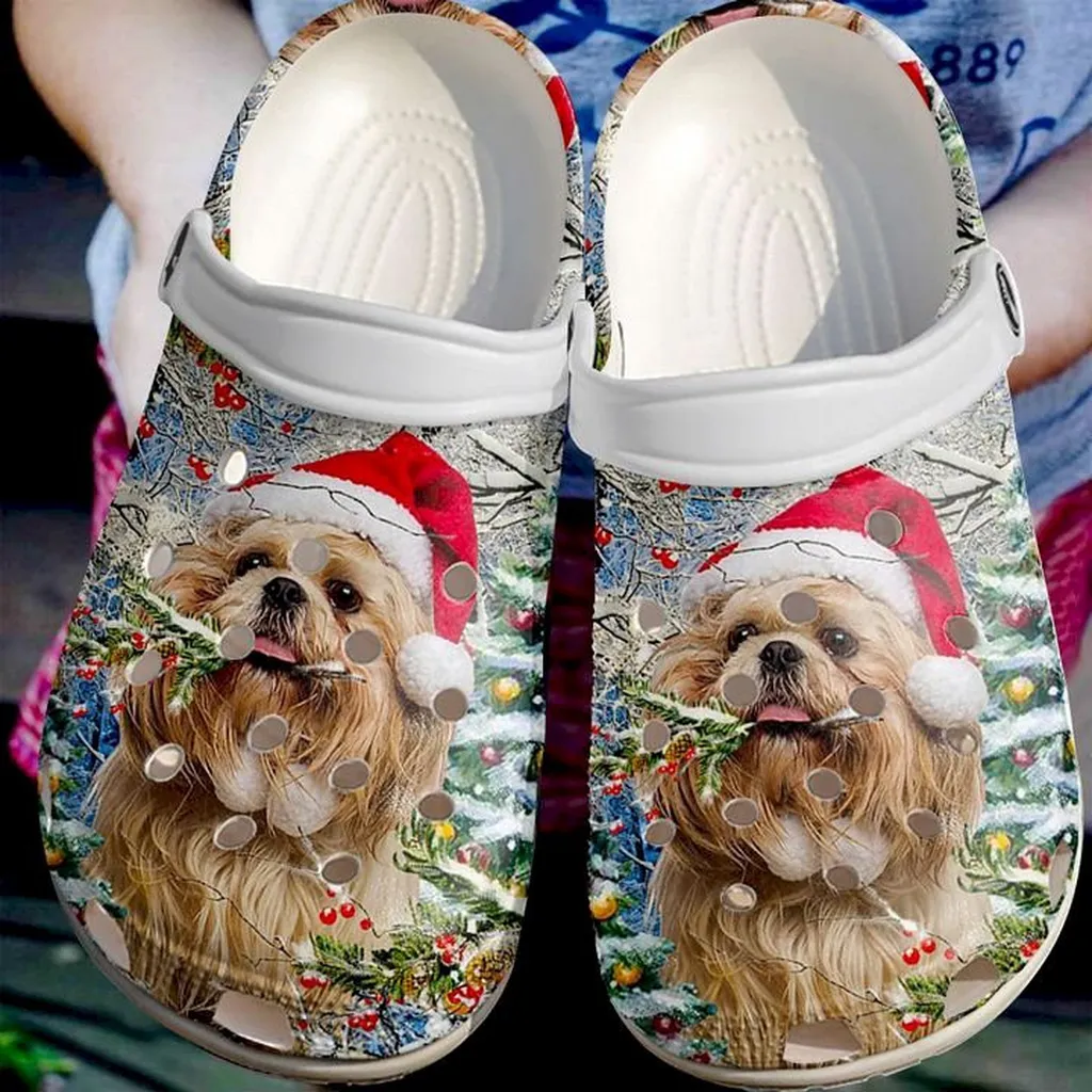 Shih Tzu Christmas Crocs Crocband Clog