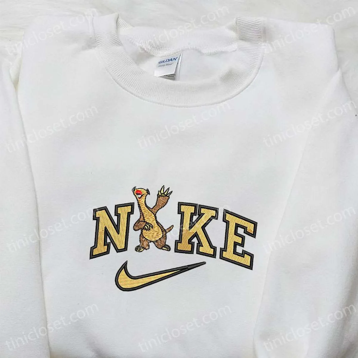 Sid Ice Age x Nike Embroidered Shirt, Cartoon Embroidered Hoodie, Best Gifts For Family