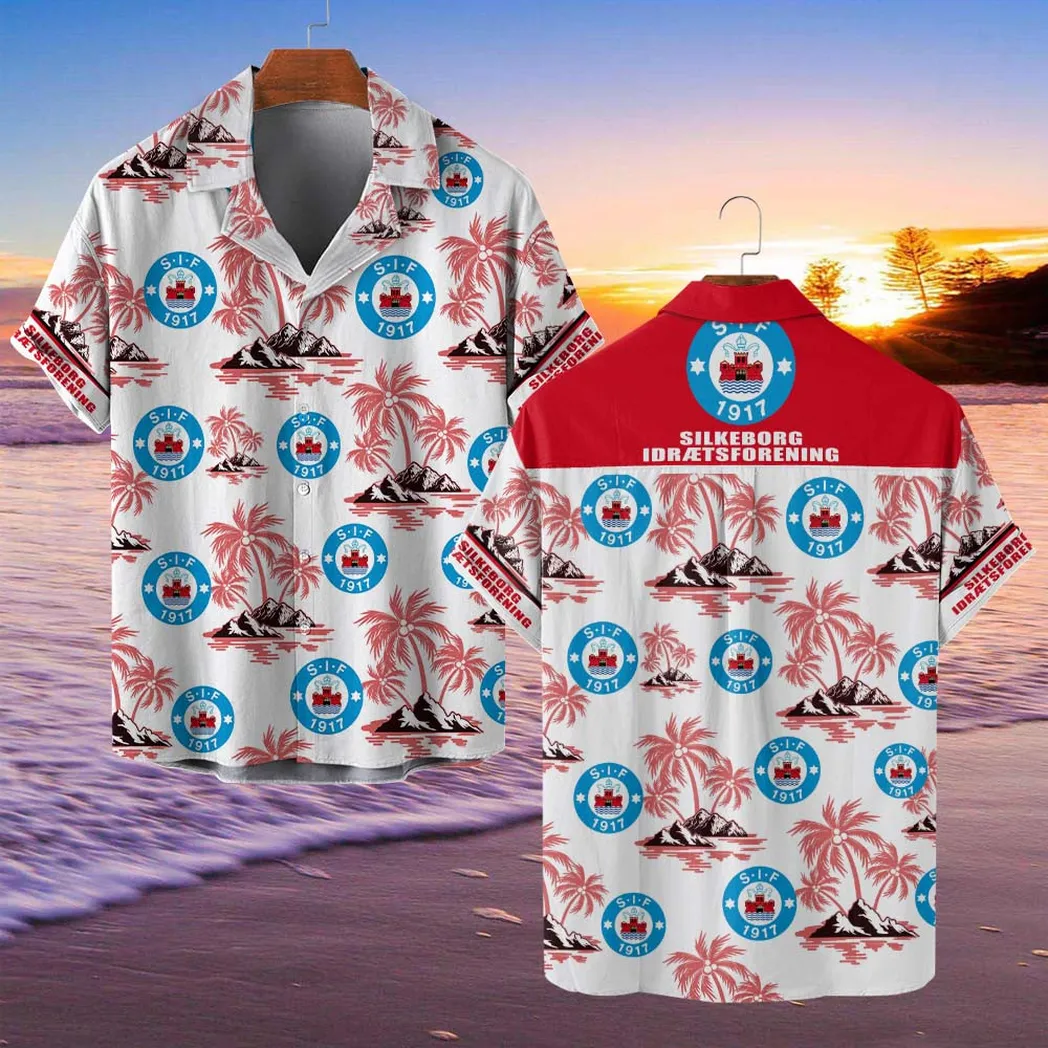 Silkeborg IF Hawaiian Shirt Style Classic Oversized Hawaiian, Unisex Hawaiian Shirt