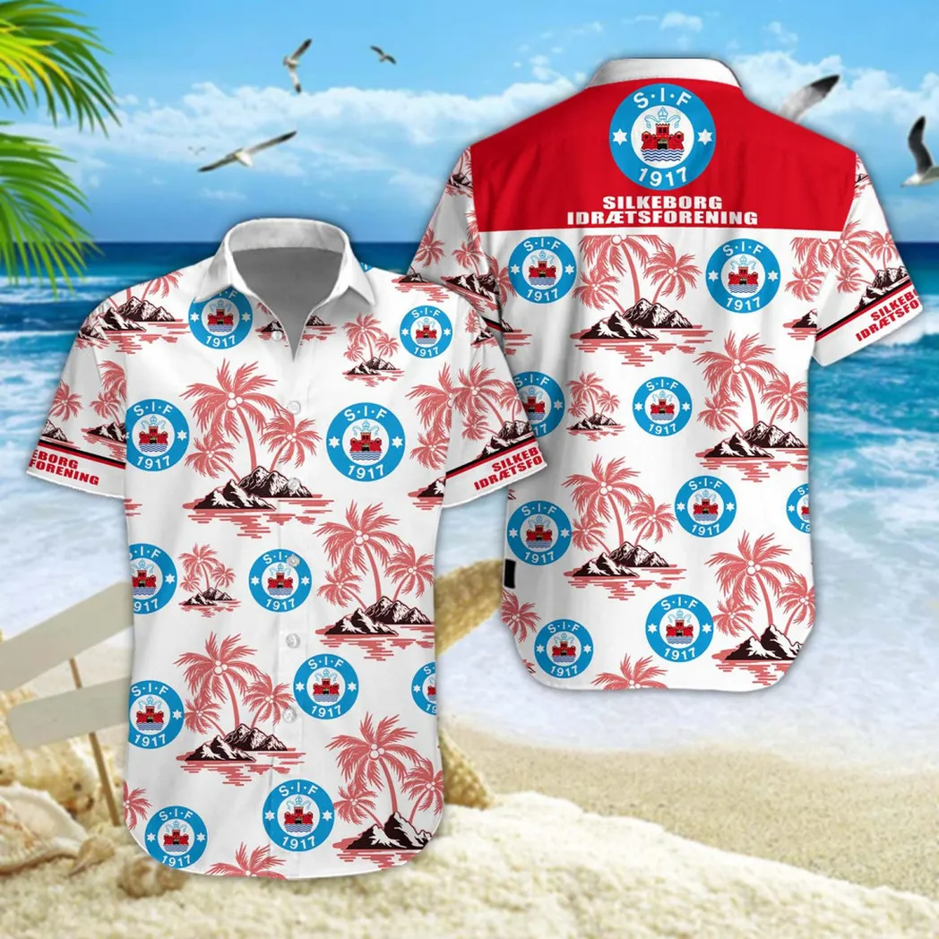 Silkeborg IF Hawaiian Shirt Style Classic Oversized Hawaiian, Unisex Hawaiian Shirt Trending Summer