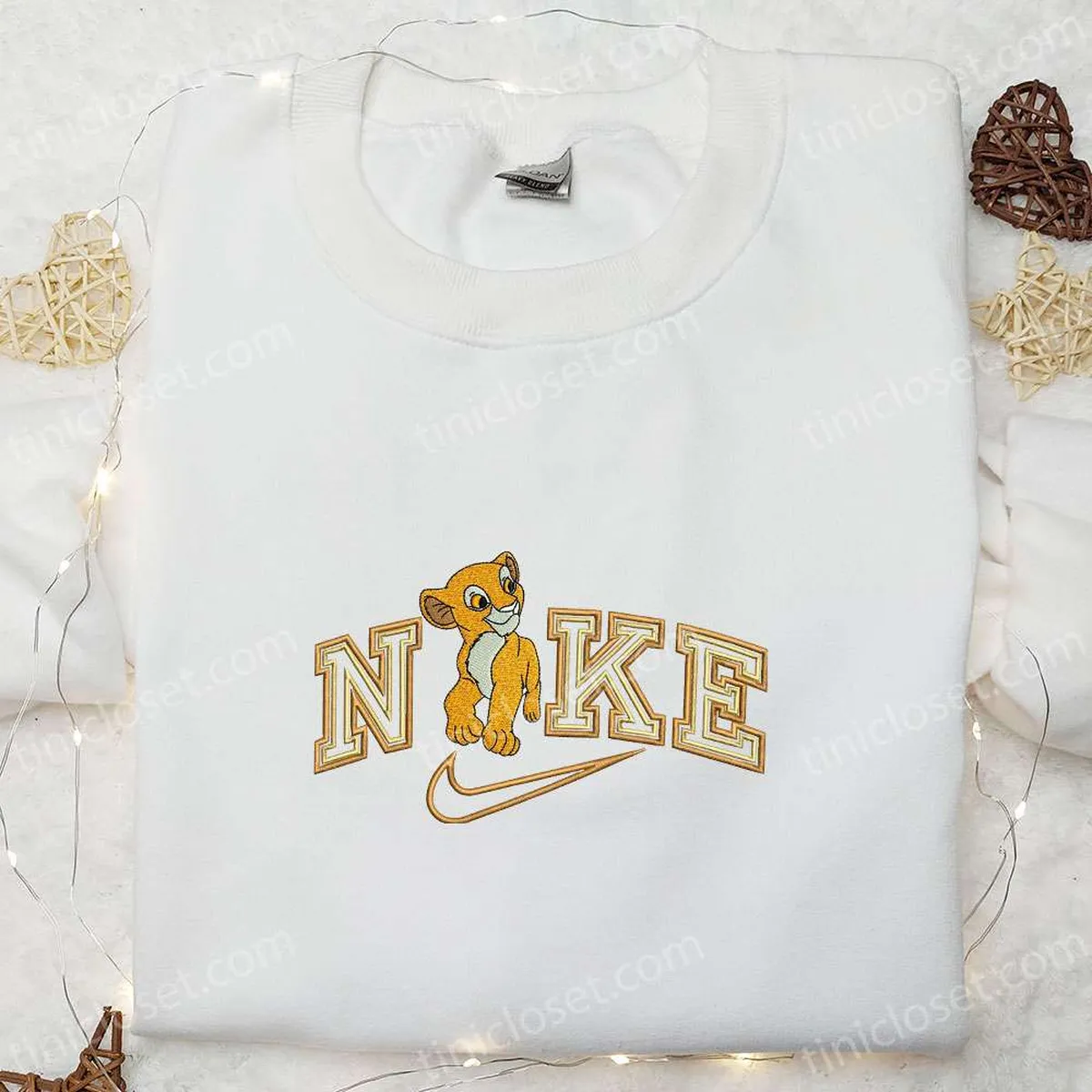 Simba x Nike Embroidered Shirt, Disney The Lion King Embroidered Hoodie, Best Gifts For Family