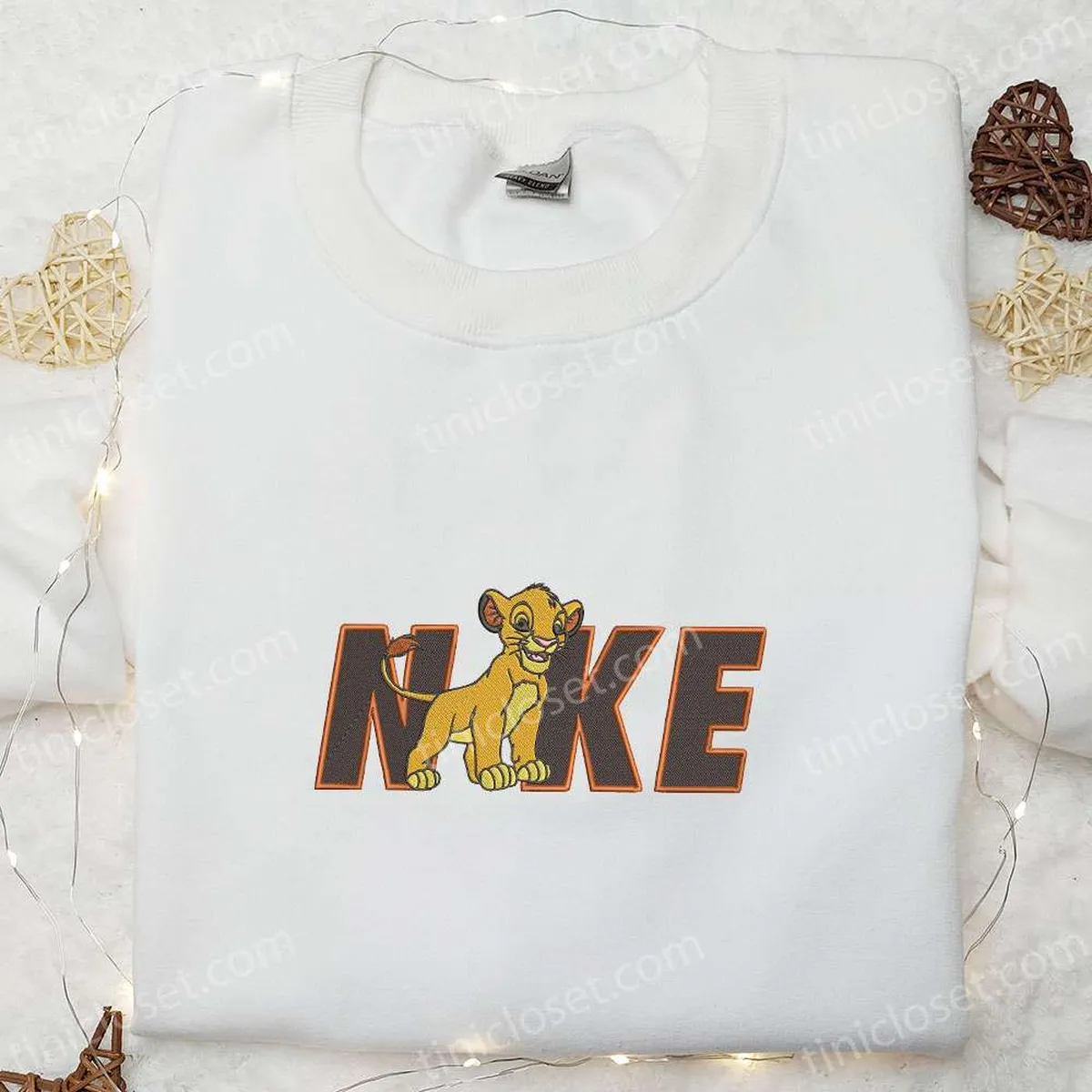 Simba x Nike Embroidered Shirt, Disney The Lion King Embroidered Hoodie, Nike Inspired Embroidered Sweatshirt