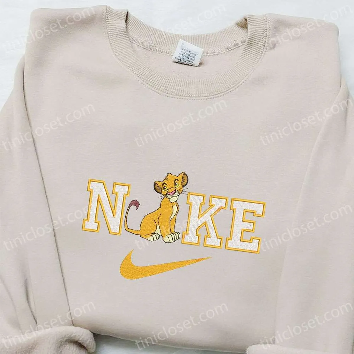 Simba x Nike Embroidered Sweatshirt, Disney Characters Embroidered T-shirt, Best Gift Ideas for Family