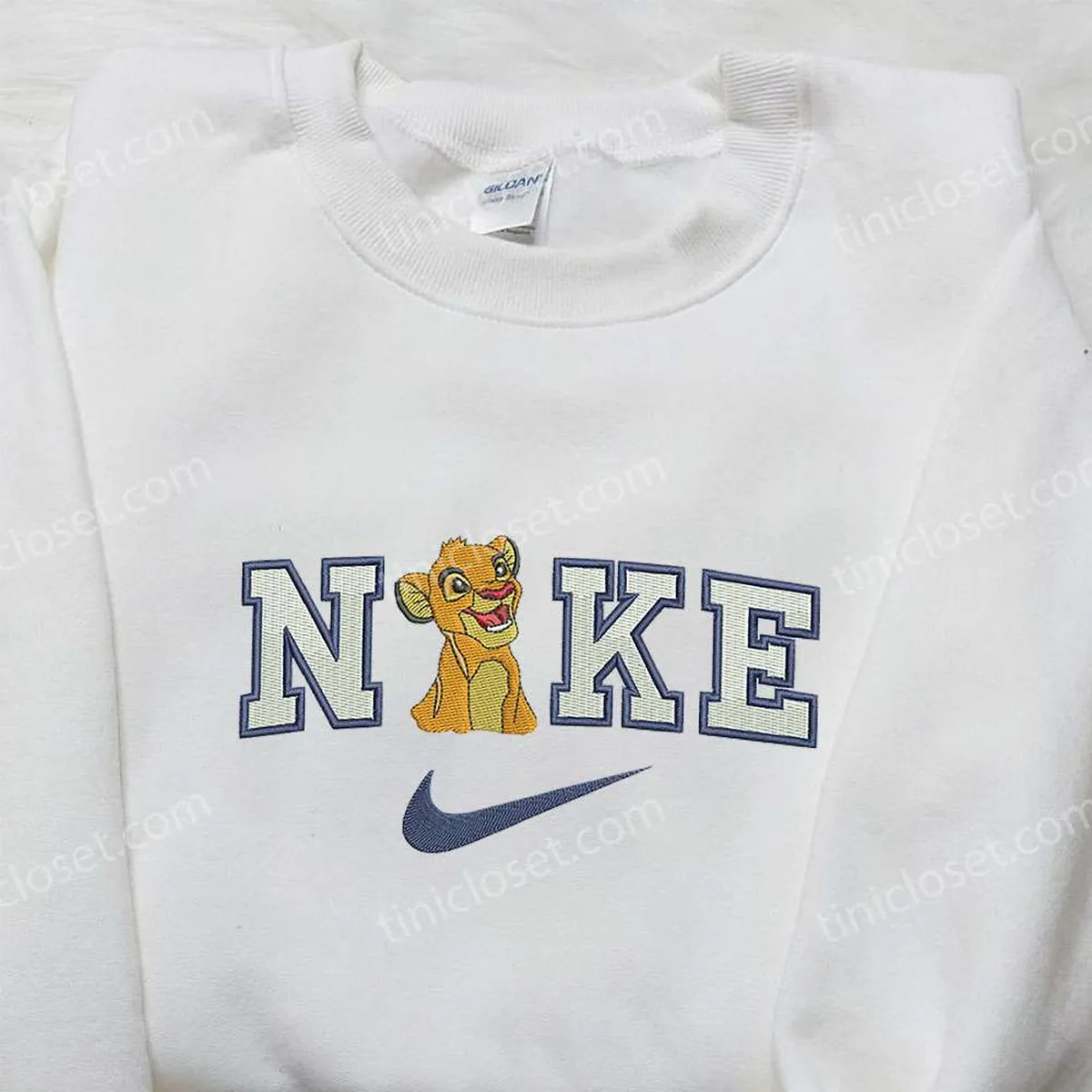 Simba x Nike Embroidered Sweatshirt, The Lion King Disney Embroidered Shirt, Nike Inspired Embroidered Shirt