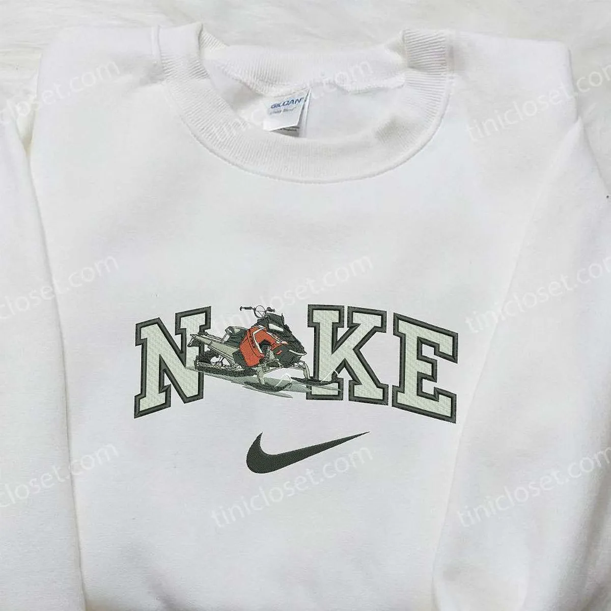 Ski Doo x Nike Embroidered Sweatshirt, Sport Embroidered Shirt, Nike Inspired Embroidered Shirt