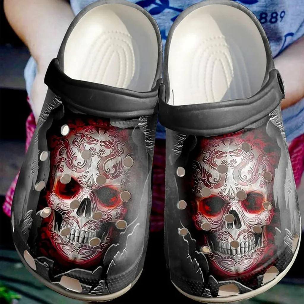 Skull Broken Wall 102 Gift For Lover Rubber Crocs Clog