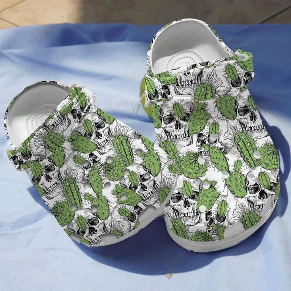 Skull Cactus Crocs, Personalized Crocs Classic Clogs