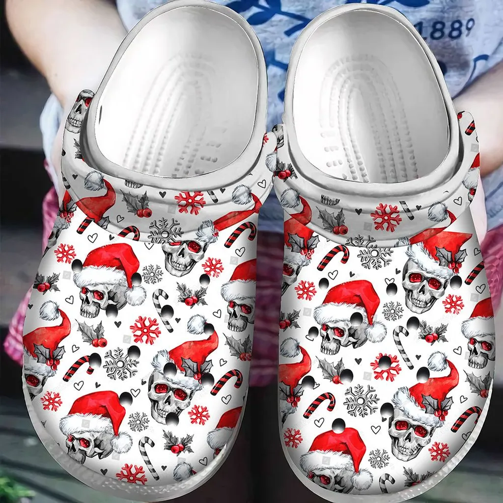 Skull Christmas Crocs Classic Clogs