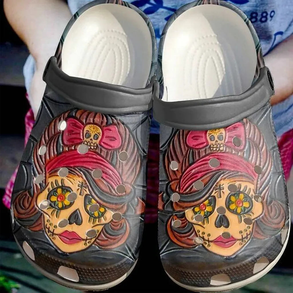 Skull Lady Lovely 102 Gift For Lover Rubber Crocs Clog