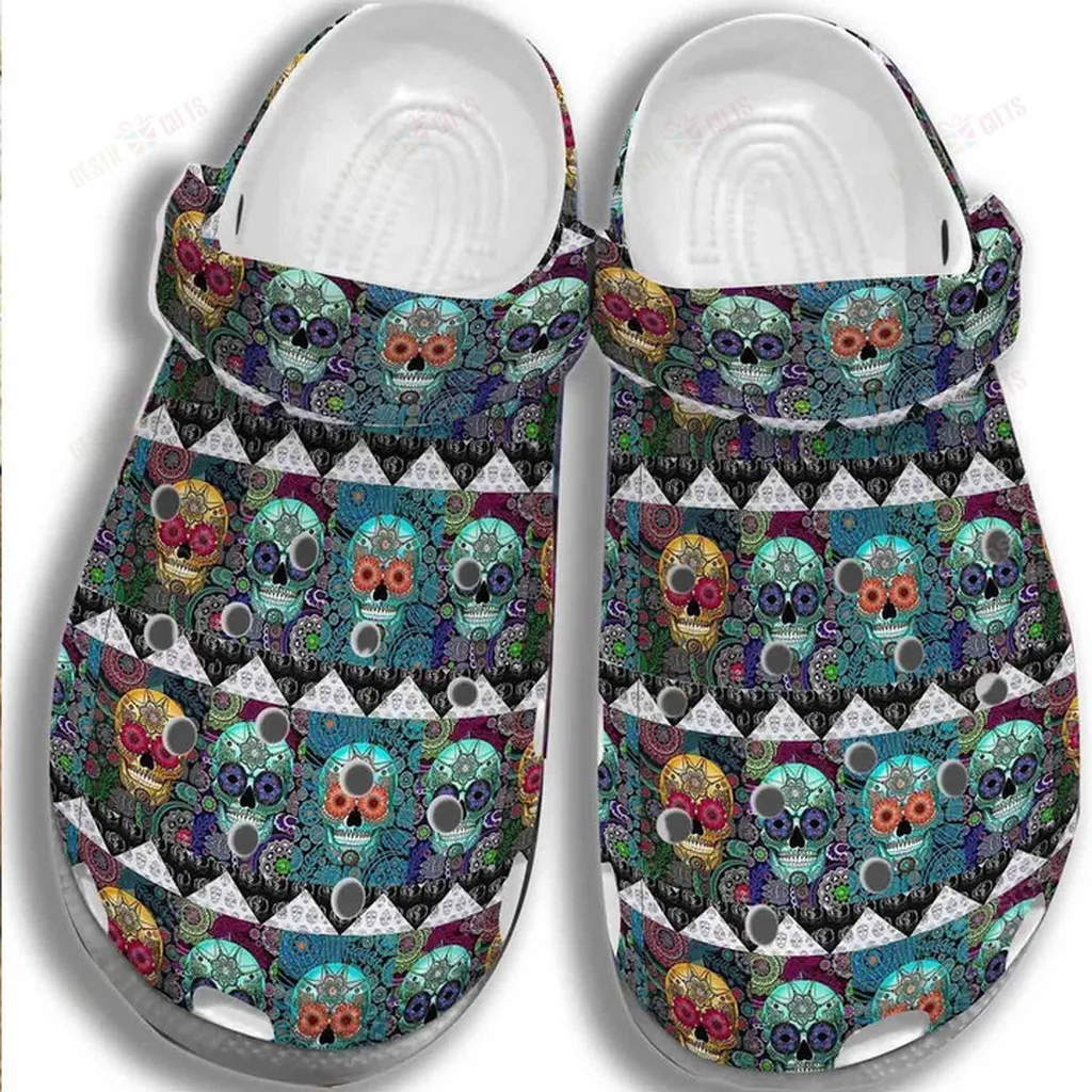 Skull Pattern Crocs, Personalized Crocs Classic Clogs