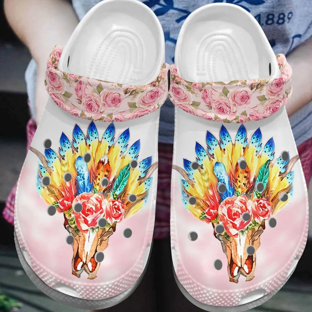 Skull Personalized Clog Custom Crocs Comfortablefashion Style Comfortable For Women Men Kid Print 3D Flower Animal Skull